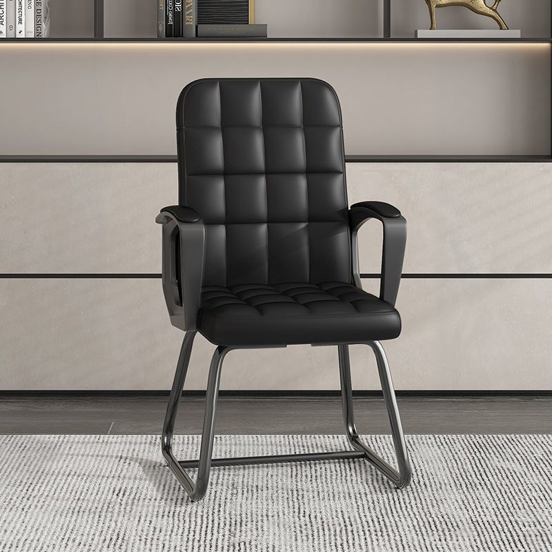 Minimalist Leather Fabric Steel Plaid Desk Chair