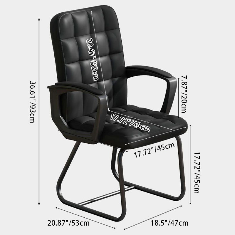 Minimalist Leather Fabric Steel Plaid Desk Chair