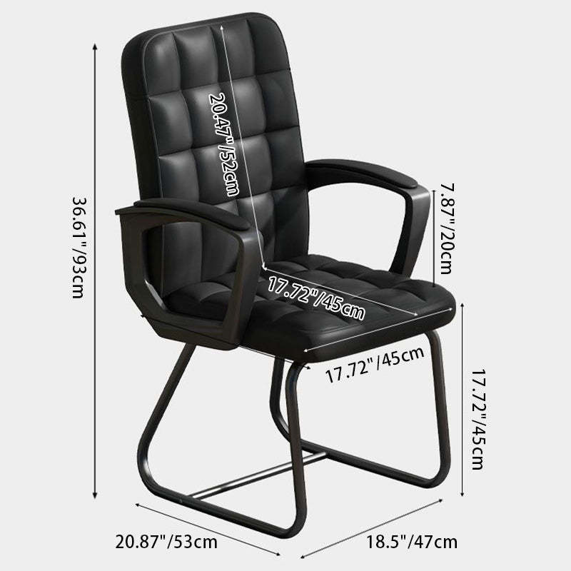 Minimalist Leather Fabric Steel Plaid Desk Chair