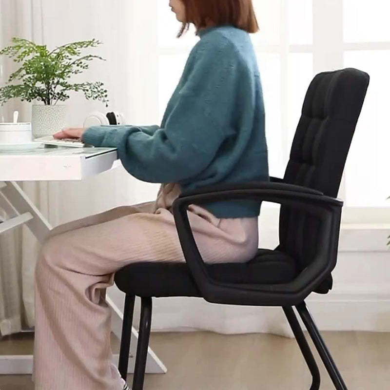 Minimalist Leather Fabric Steel Plaid Desk Chair