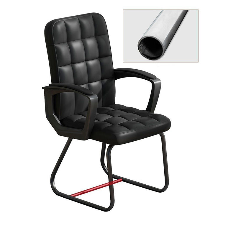 Minimalist Leather Fabric Steel Plaid Desk Chair