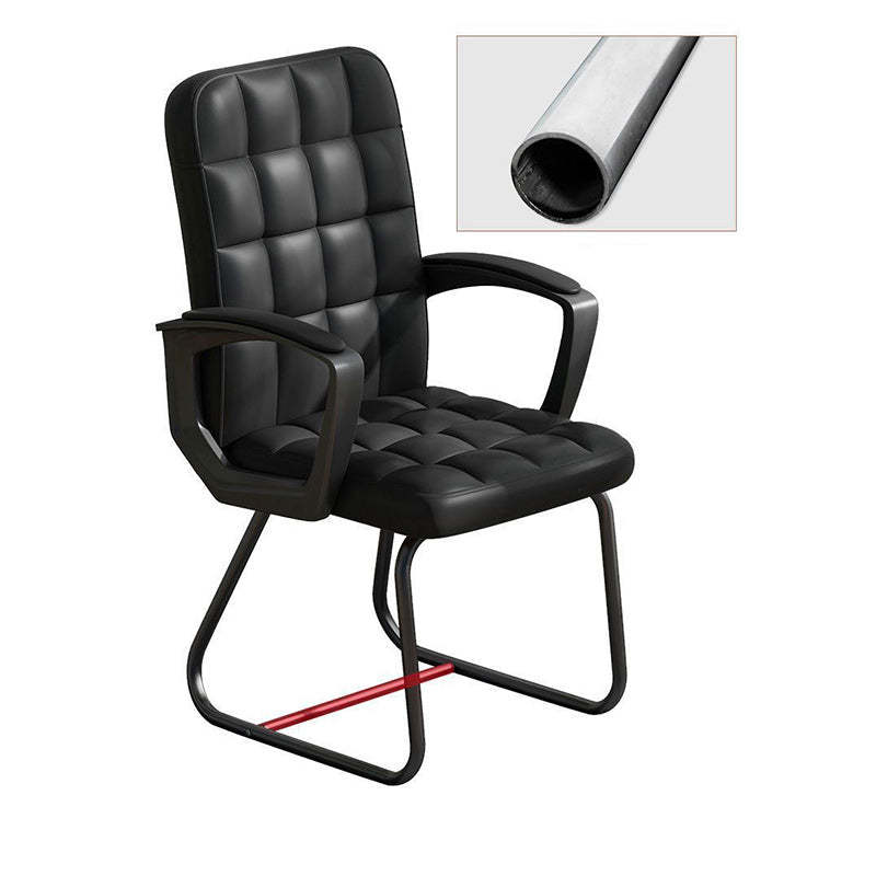 Minimalist Leather Fabric Steel Plaid Desk Chair