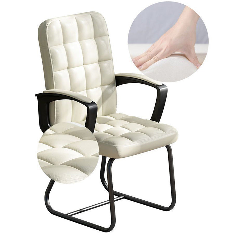 Minimalist Leather Fabric Steel Plaid Desk Chair