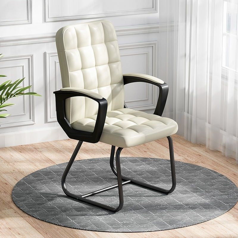 Minimalist Leather Fabric Steel Plaid Desk Chair