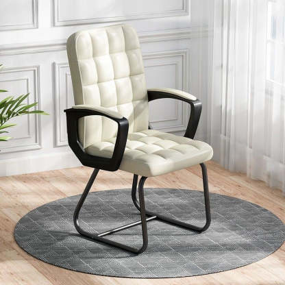 Minimalist Leather Fabric Steel Plaid Desk Chair