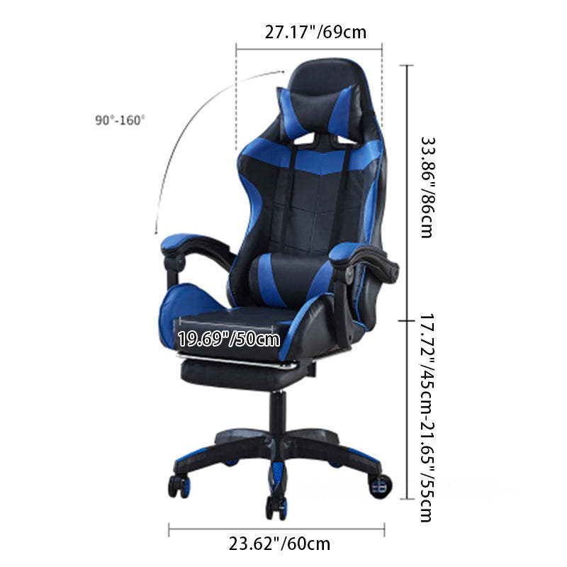 Minimalist Leather Metal Nylon Arc Desk Chair