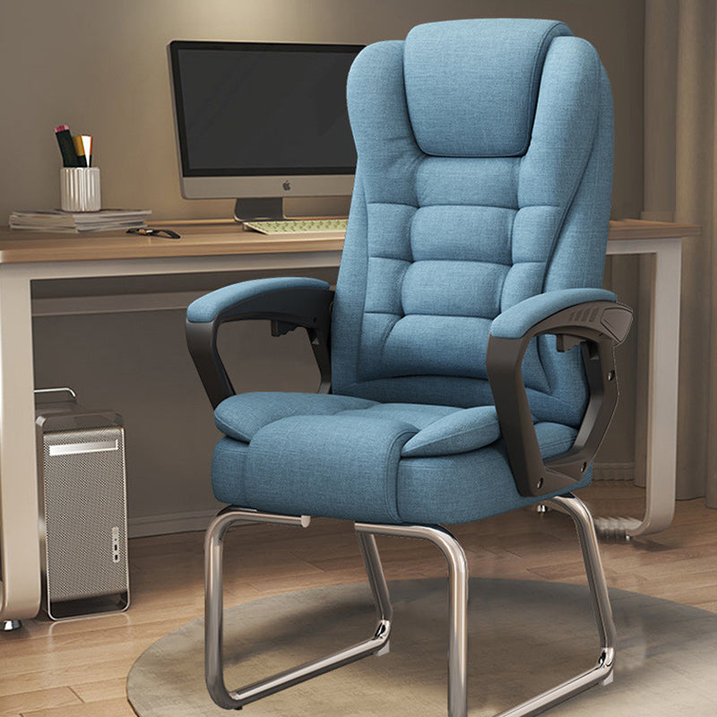 Minimalist Fabric Leather Steel Bow Desk Chair