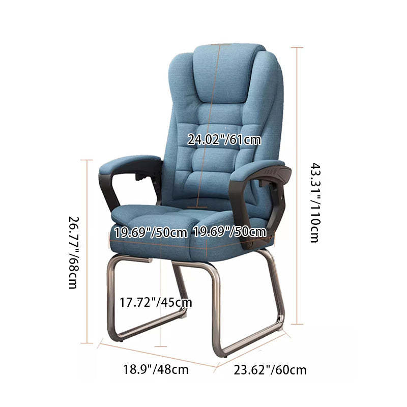 Minimalist Fabric Leather Steel Bow Desk Chair