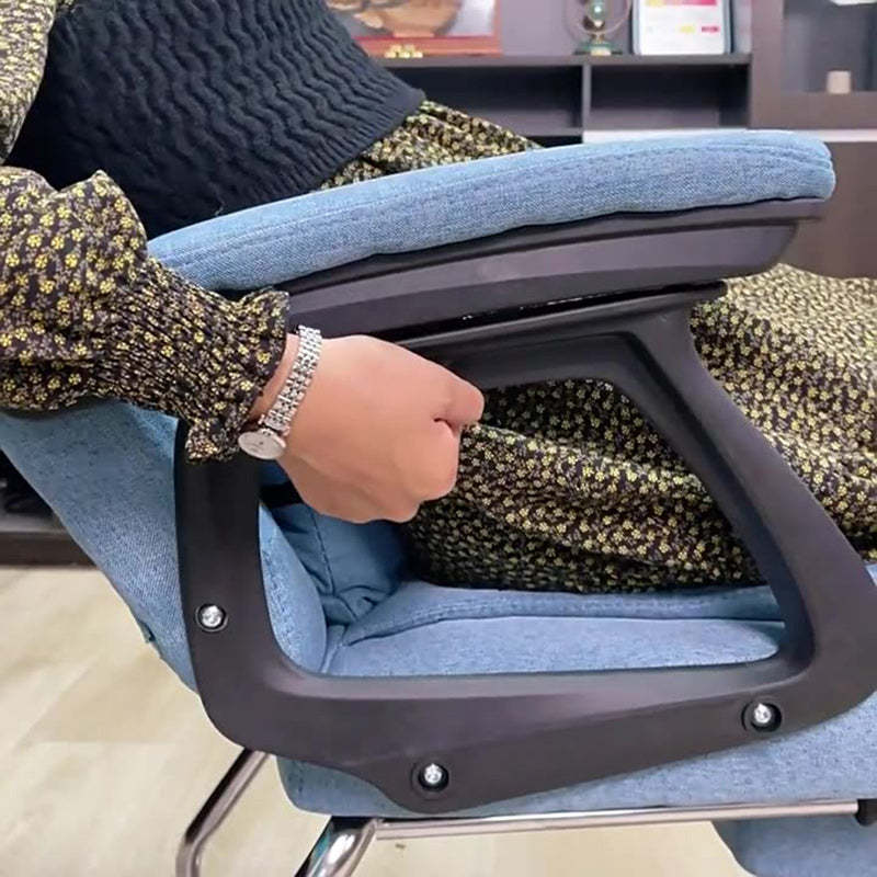 Minimalist Fabric Leather Steel Bow Desk Chair