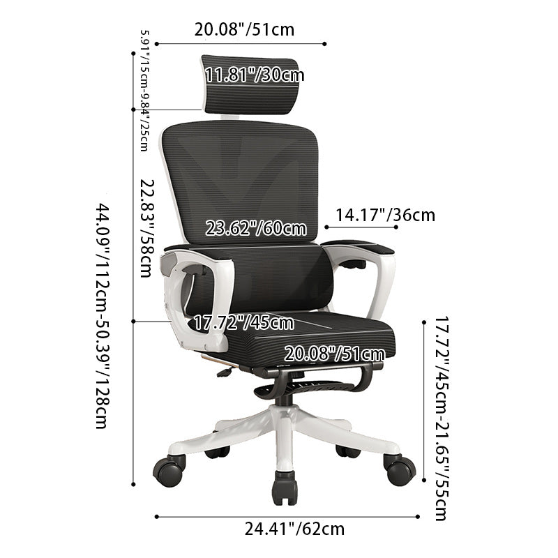 Minimalist Fabric Nylon Arc Desk Armchair — Grey