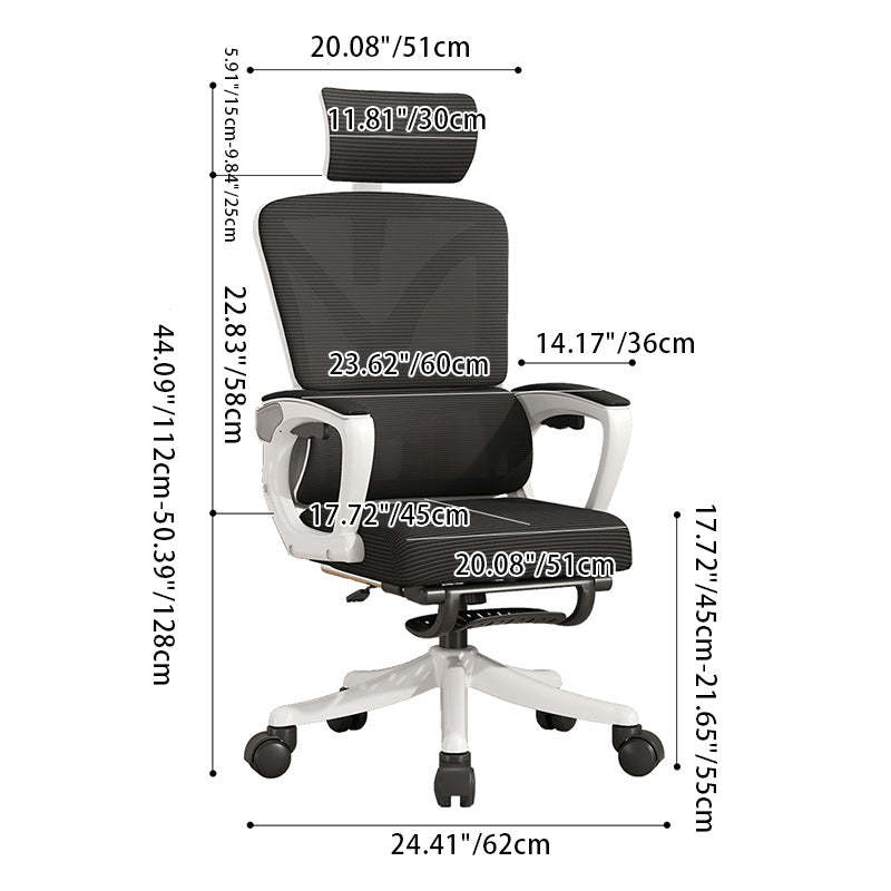 Minimalist Fabric Nylon Arc Desk Armchair — Grey