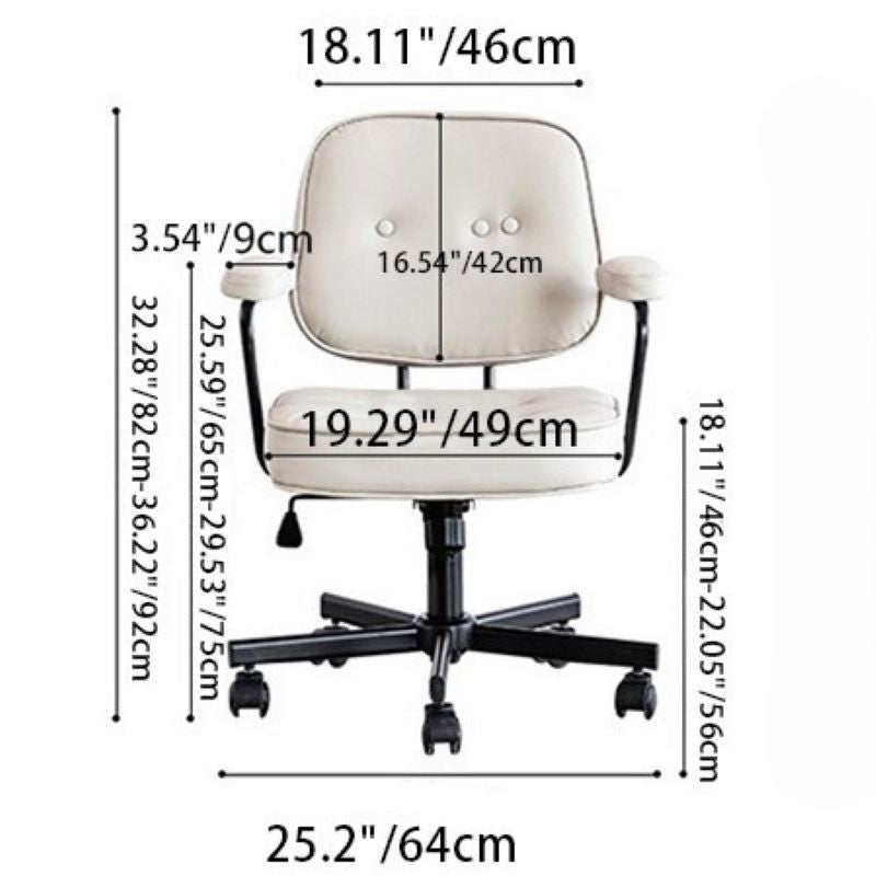 Scandinavian Leather Metal Buckle Desk Chair