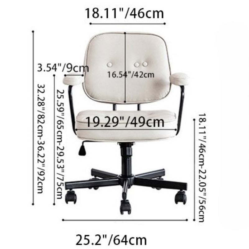 Scandinavian Leather Metal Buckle Desk Chair