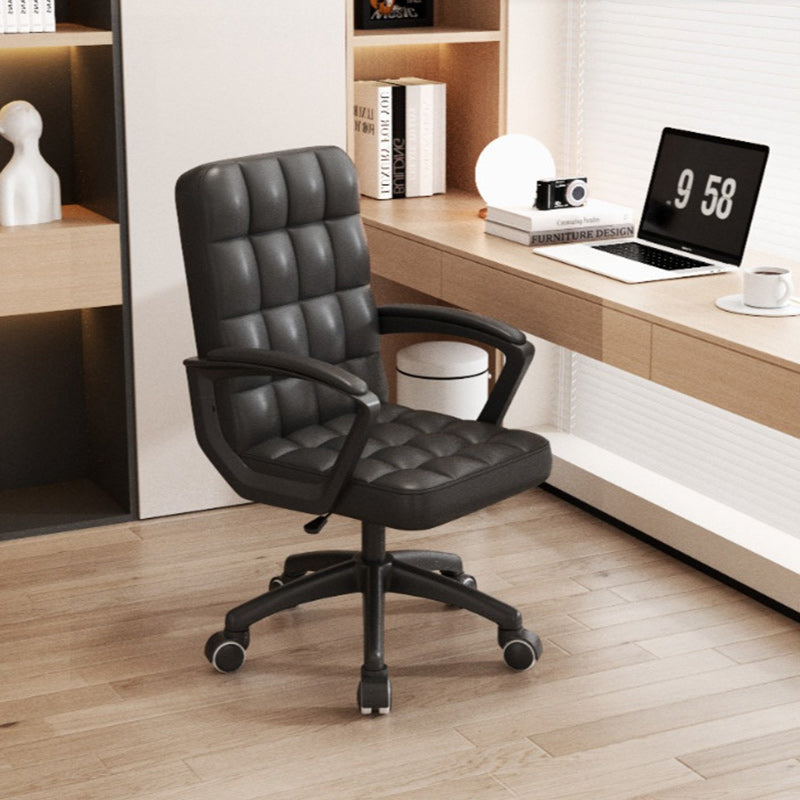 Minimalist Leather Wood Lattice Desk Chair