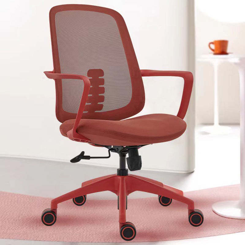 Minimalist Fabric Nylon Bent Desk Chair — Red
