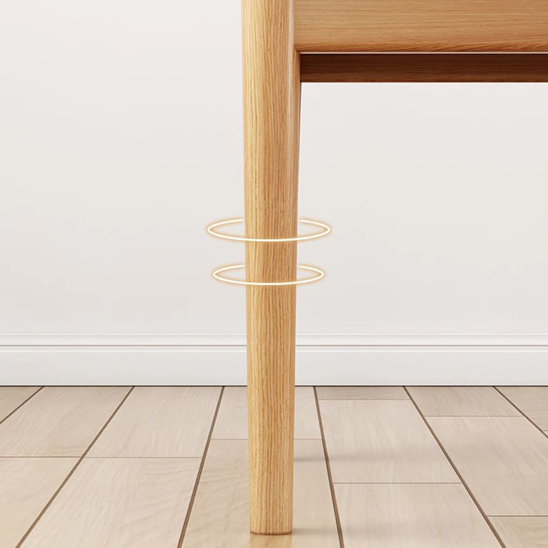 Scandinavian PU Fabric Cylinder Dining Chair — Walnut & Brown / Fabric