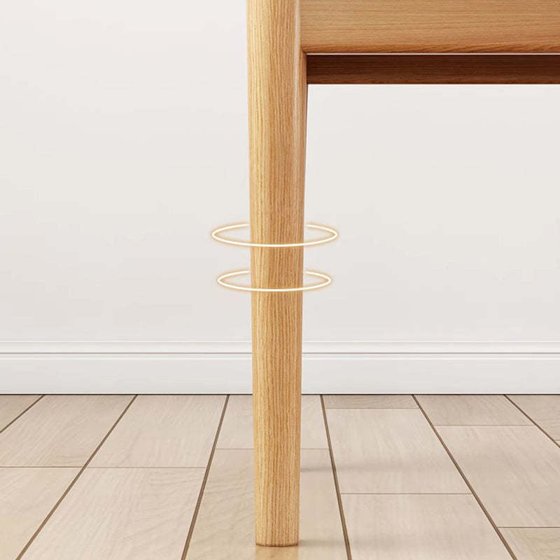 Scandinavian PU Fabric Cylinder Dining Chair — Walnut & Brown / Fabric