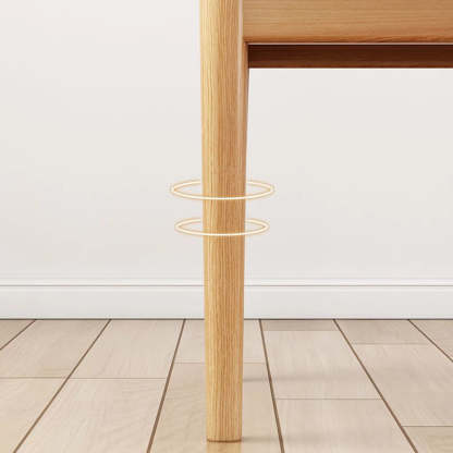 Scandinavian PU Fabric Cylinder Dining Chair — Walnut & Brown / Fabric