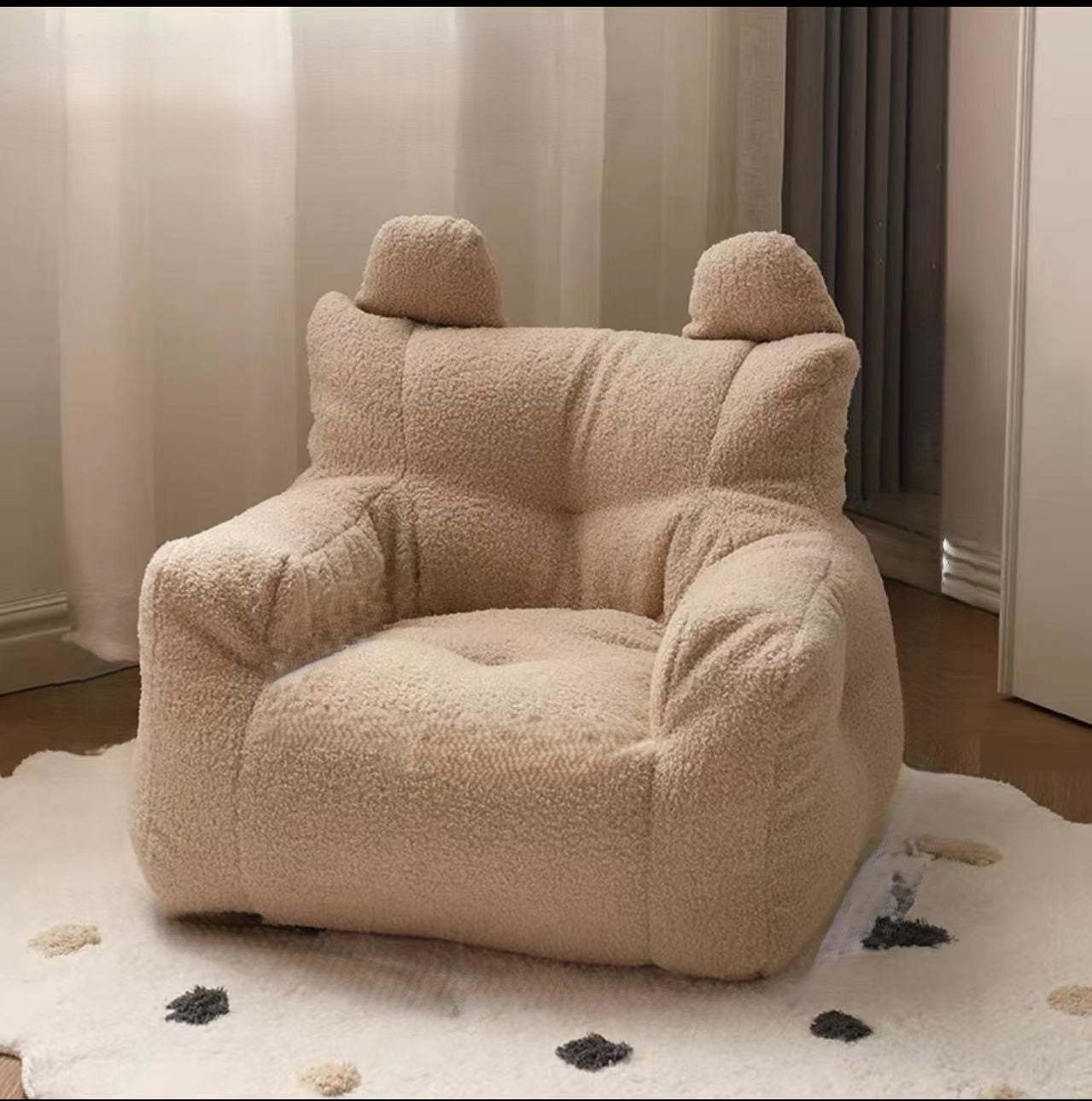 Contemporary Velvet EPP Rabbit Ears Accent Chair — Brown
