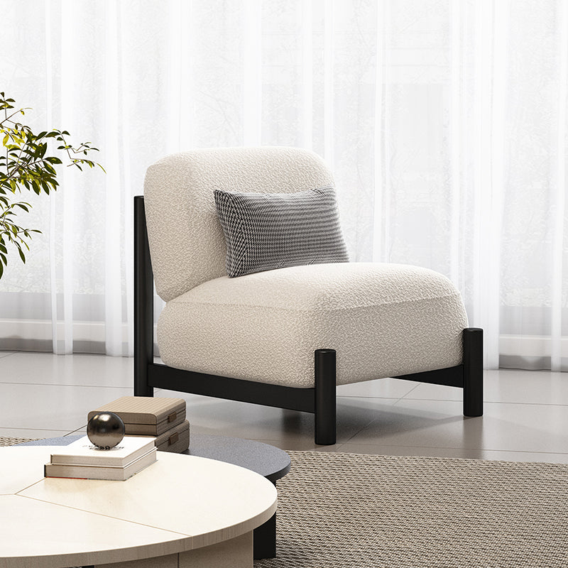 Scandinavian Velvet Wood Metal Accent Chair