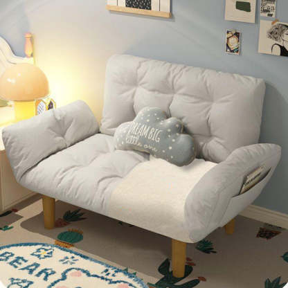 Scandinavian Fabric Wood Lattice Sofa