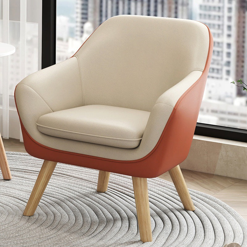 Minimalist Fabric Wood Accent Chair
