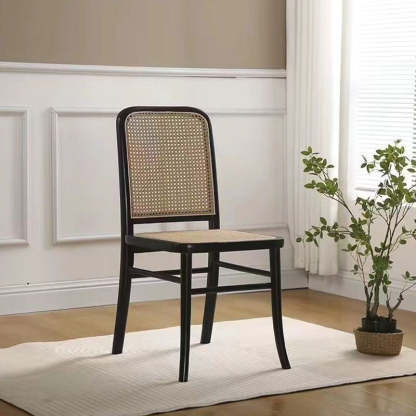 Scandinavian Rattan Lattice Dining Chair