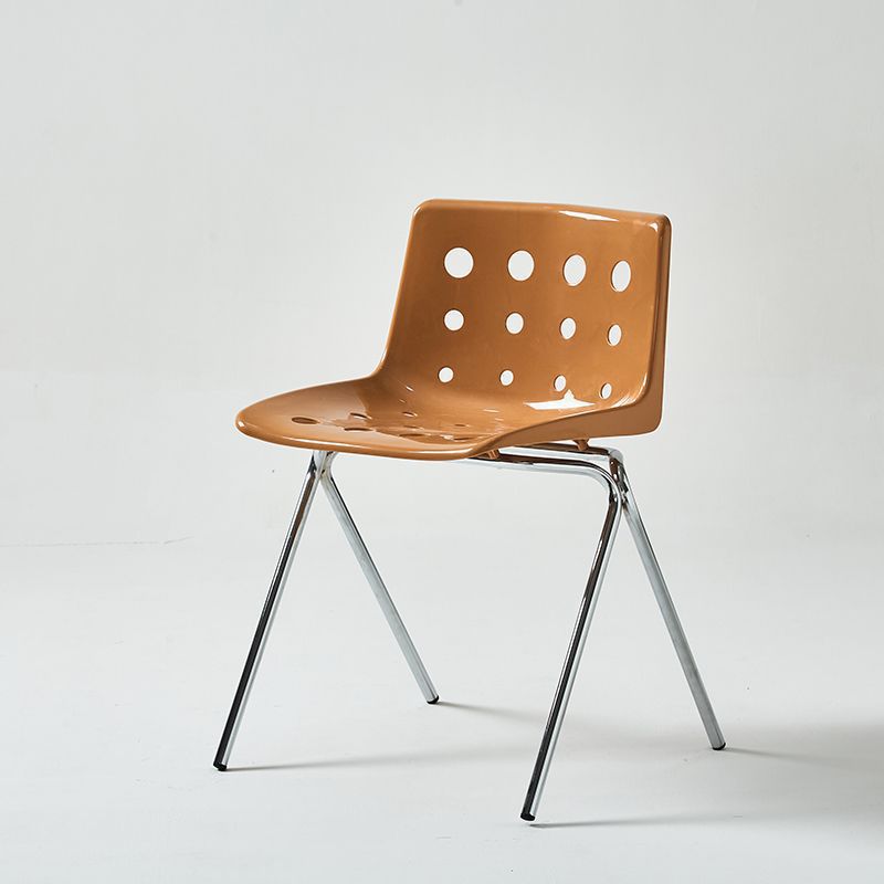 Scandinavian Steel Dining Chair — Brown