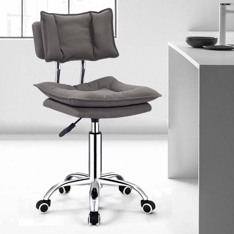 Modern Leather Adjustable Swivel Bar Stool — A / Dark Gray