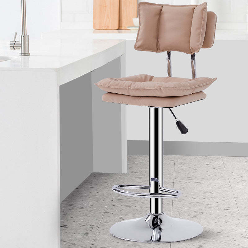 Modern Leather Adjustable Swivel Bar Stool