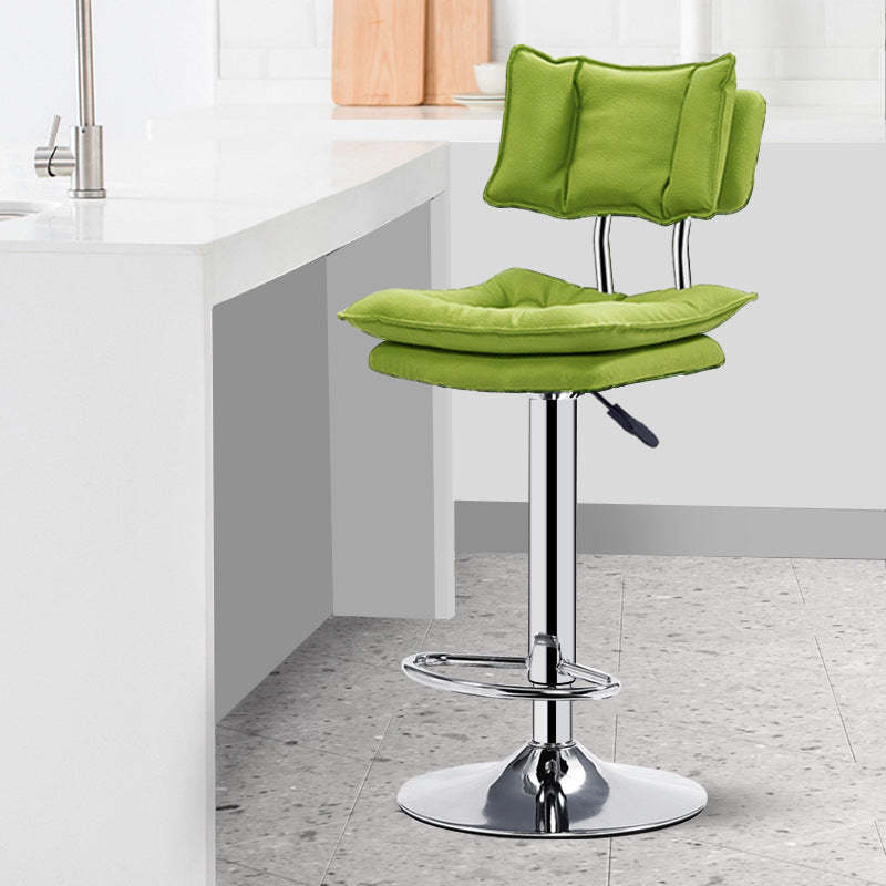 Modern Leather Adjustable Swivel Bar Stool