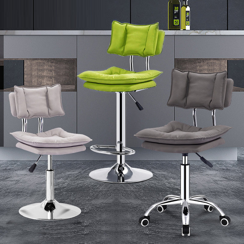Modern Leather Adjustable Swivel Bar Stool