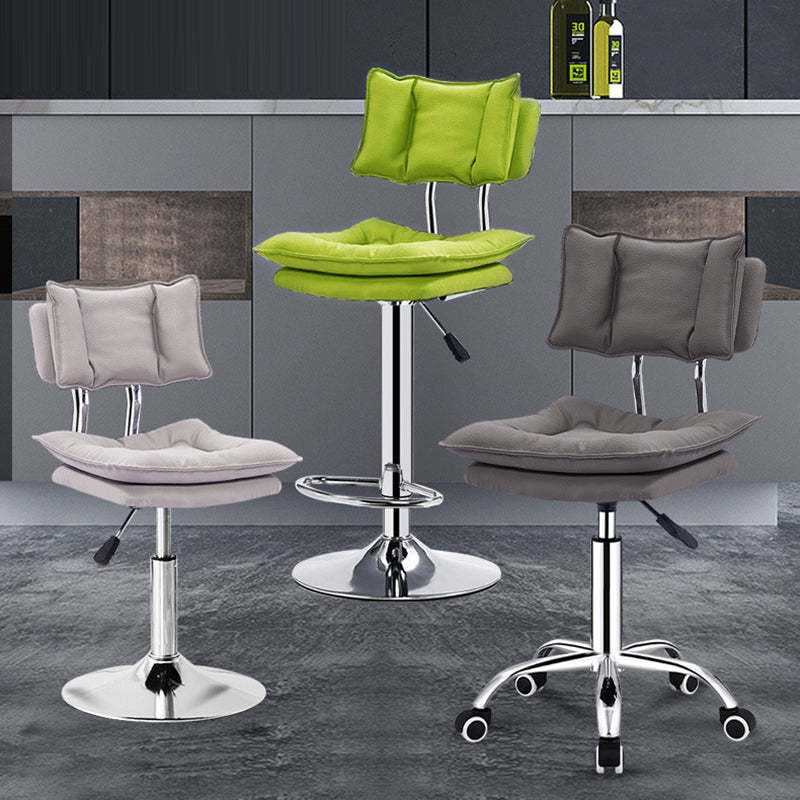 Modern Leather Adjustable Swivel Bar Stool