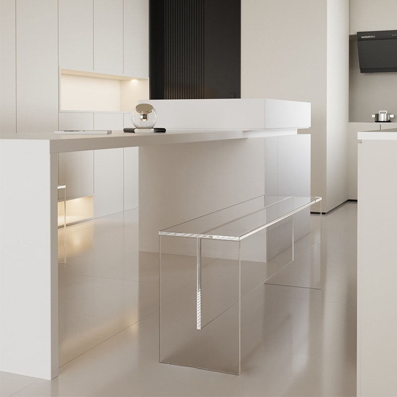 Minimalist Acrylic Leather Upholstered Bench