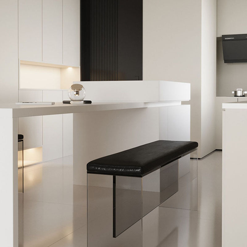 Minimalist Acrylic Leather Upholstered Bench