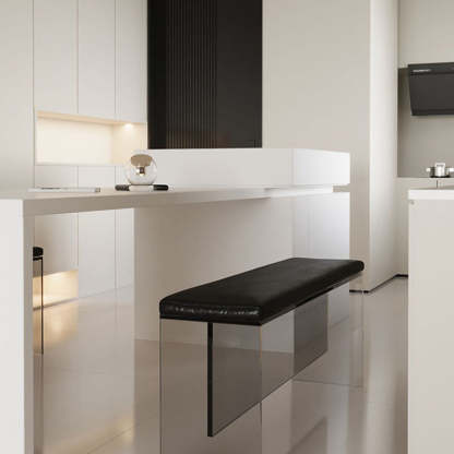 Minimalist Acrylic Leather Upholstered Bench