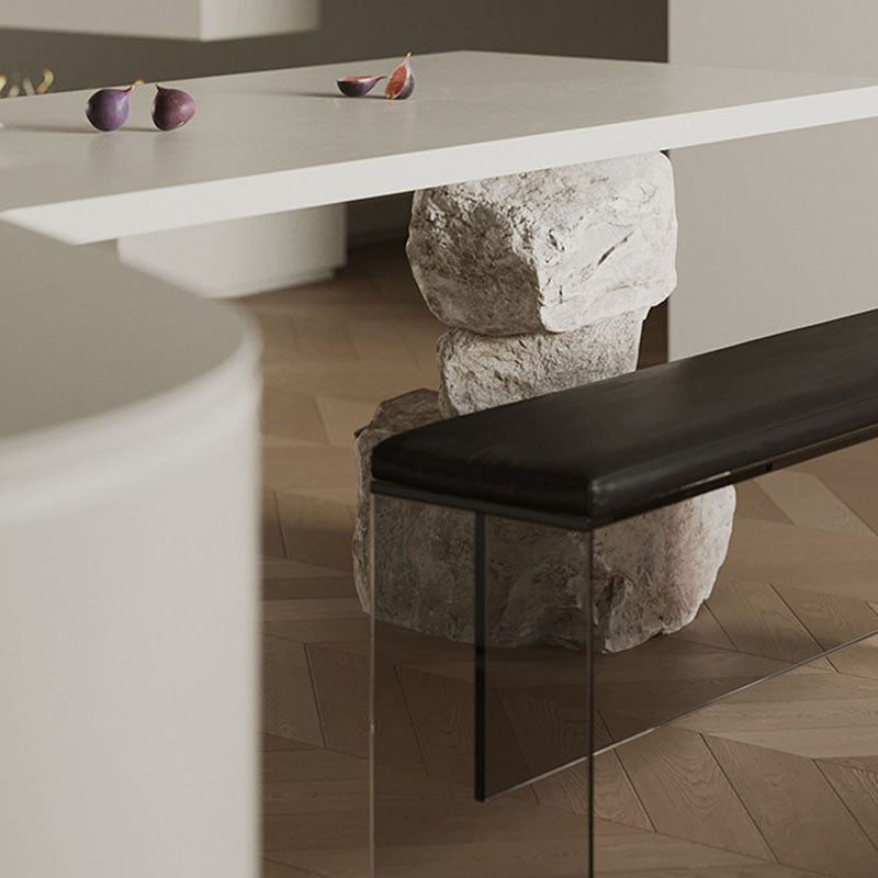 Minimalist Acrylic Leather Upholstered Bench