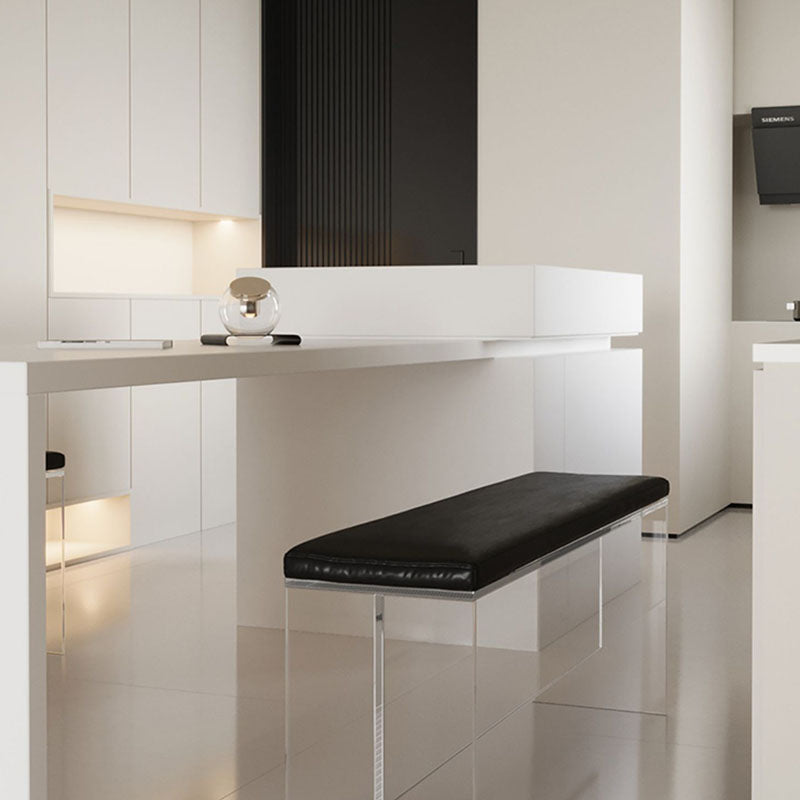 Minimalist Acrylic Leather Upholstered Bench