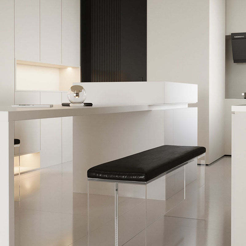 Minimalist Acrylic Leather Upholstered Bench