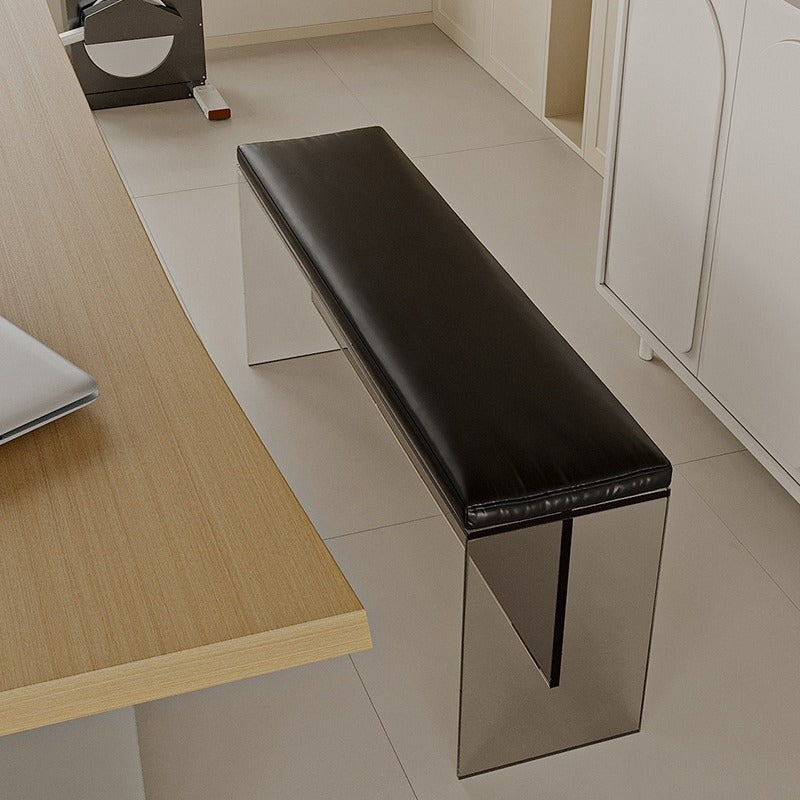 Minimalist Acrylic Leather Upholstered Bench