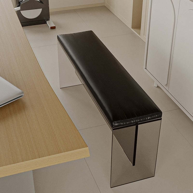 Minimalist Acrylic Leather Upholstered Bench