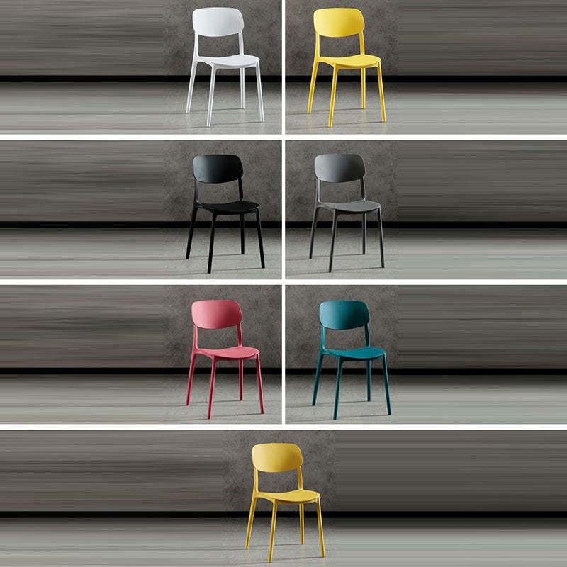 Scandinavian Macaron Plastic Stackable Dining Chair