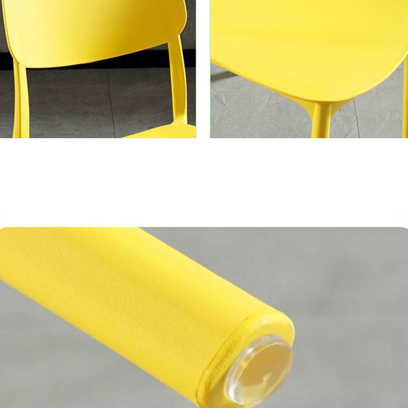 Scandinavian Macaron Plastic Stackable Dining Chair — Pink