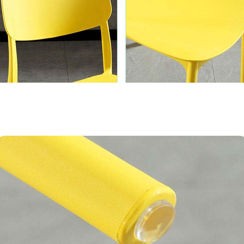 Scandinavian Macaron Plastic Stackable Dining Chair — Pink