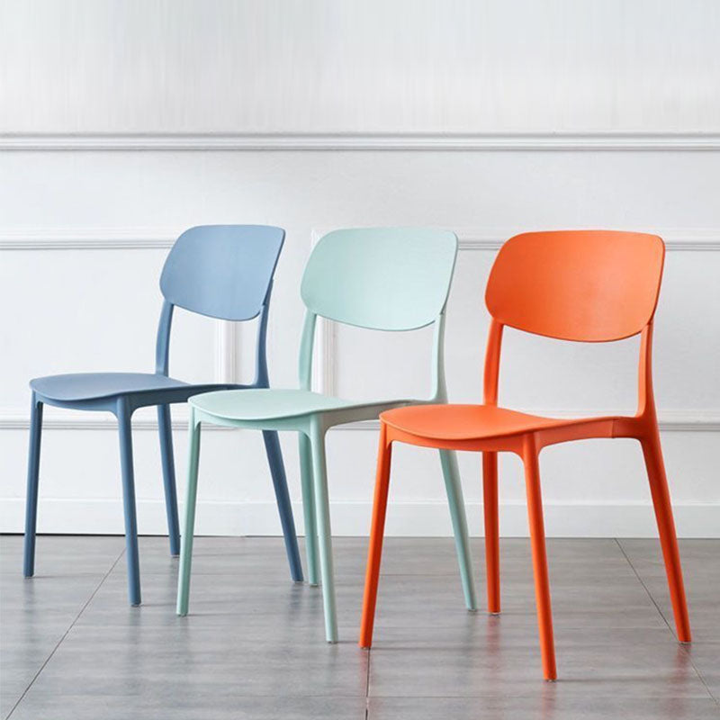 Scandinavian Macaron Plastic Stackable Dining Chair