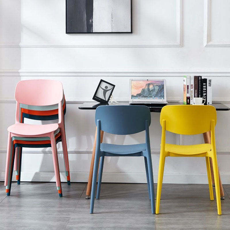Scandinavian Macaron Plastic Stackable Dining Chair