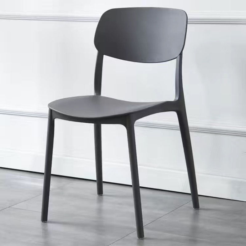 Scandinavian Macaron Plastic Stackable Dining Chair — Dark Gray
