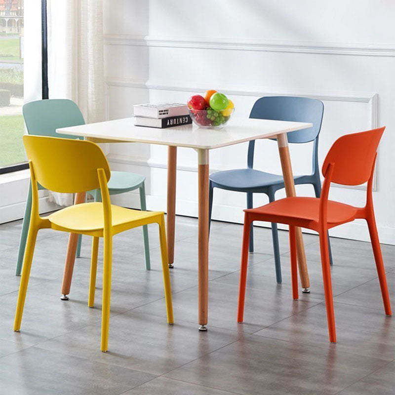 Scandinavian Macaron Plastic Stackable Dining Chair