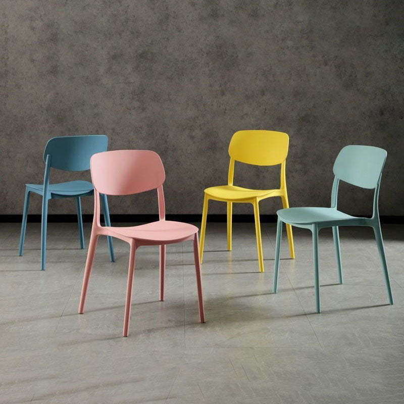 Scandinavian Macaron Plastic Stackable Dining Chair