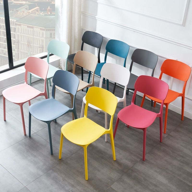 Scandinavian Macaron Plastic Stackable Dining Chair